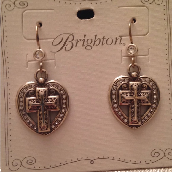 Brighton Jewelry Brighton Loving Faith Earrings Cross Heart Je992